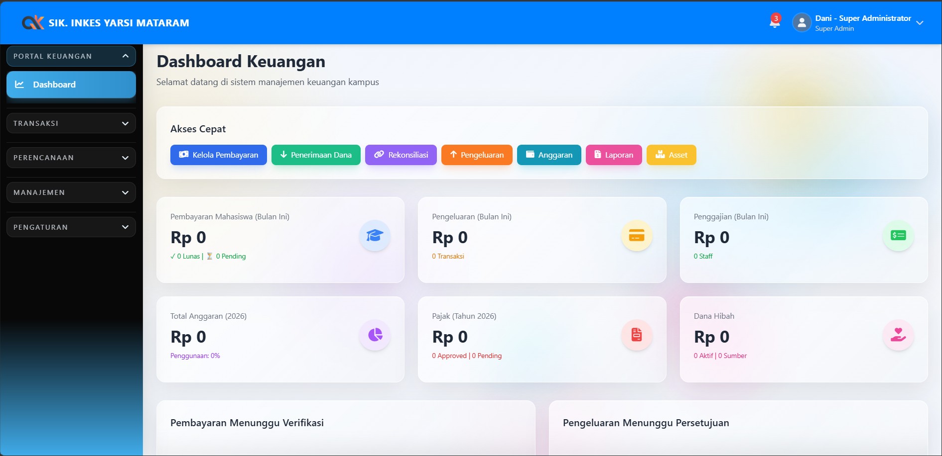 Backdrop preview Sistem Informasi Keuangan (SIK) Kampus