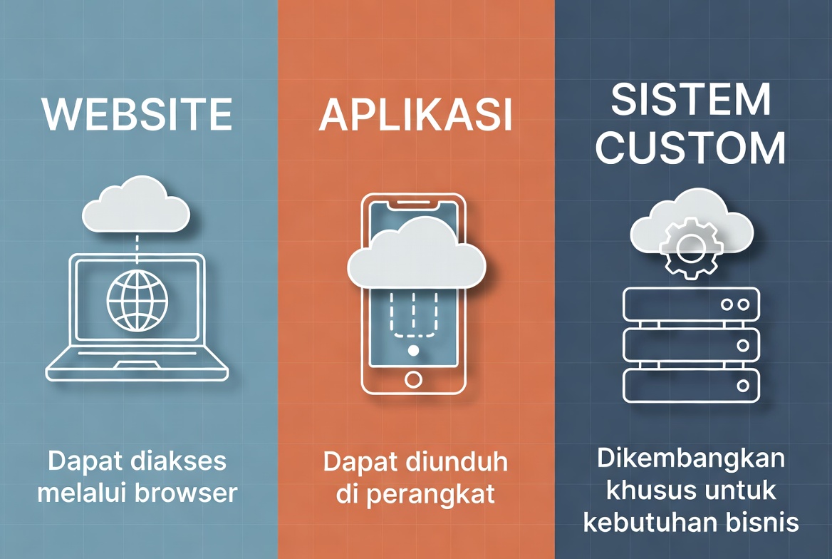 Thumbnail Perbedaan Website, Aplikasi dan Sistem Custom untuk Bisnis